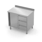 Standing cabinet with three drawers and hinged doors 310801/R-310804/R