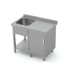 Single-chamber sink with shelf and cabinet with hinged door 5314**P / 5314**L