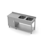 Double-chamber sink with shelf and cabinet with hinged door 53170*P / 53170*L - Image 2
