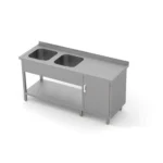 Double-chamber sink with shelf and cabinet with hinged door 53170*P / 53170*L